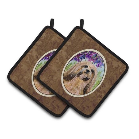 Carolines Treasures Lhasa Apso Pair of Pot Holders, 7.5 x 3 x 7.5 in. SS8436PTHD